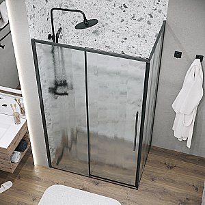 Душевой уголок Grossman Galaxy 120.K33.01.1170.21.02 110x70 стекло шиншилла/профиль черный матовый купить в интернет-магазине Sanbest