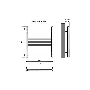 Полотенцесушитель Aquatek Либерти П7 500х600 AQ RR0760BL черный муар купить в интернет-магазине сантехники Sanbest