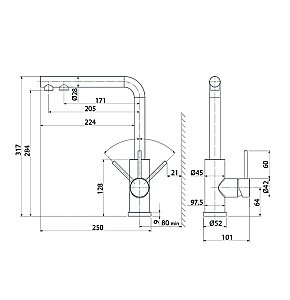 Смеситель для кухни Iddis Rule RULSTLFi05 сталь купить в интернет-магазине сантехники Sanbest