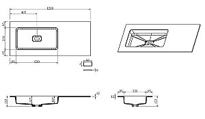 Тумба с раковиной Armadi Art QUATRO 2 120 DAPHNE/профиль MATT GOLD/раковина ANTHRACITE для ванной в интернет-магазине Sanbest
