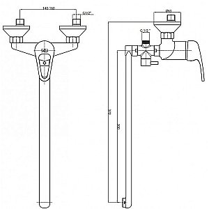 Смеситель для ванны GPD Nerida AE20-3 купить в интернет-магазине сантехники Sanbest