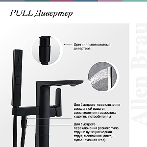 Смеситель для ванны Allen Brau Infinity 5.21009-BN никель брашированный купить в интернет-магазине сантехники Sanbest
