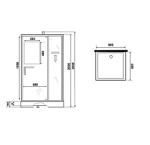 Душевая кабина Niagara Standart ST90/15Q/BK 90х90 стекло прозрачное/профиль белый купить в интернет-магазине Sanbest