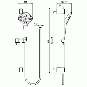 Душевой гарнитур Ideal Standard Ideal Evo B1762AA купить в интернет-магазине сантехники Sanbest