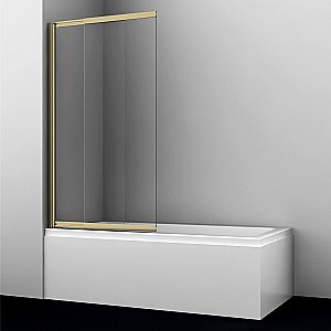 Шторка для ванны WasserKRAFT Schunter 82S02-100 прозрачная/профиль матовое золото купить в интернет-магазине Sanbest