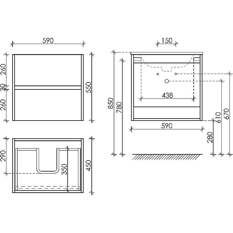 Тумба с раковиной Sancos Urban UR60W белый глянец для ванной в интернет-магазине Sanbest