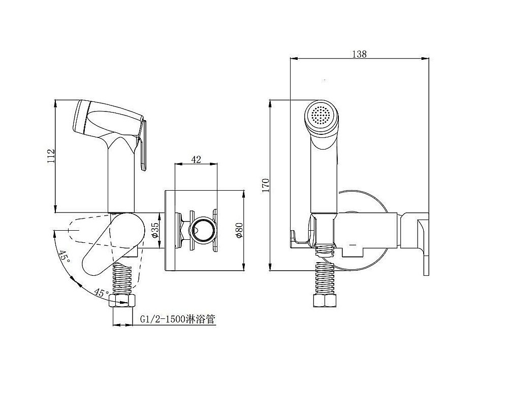 Гигиенический душ D&K Rhein.Marx DA1394585 купить в интернет-магазине сантехники Sanbest
