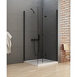 Душевой угол NEW TRENDY NEW SOLEO BLACK D-0240A/D-0113B 100x70 стекло прозрачное/профиль черный, правый купить в интернет-магазине сантехники Sanbest