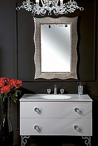 Тумба с раковиной Armadi Art Neoart 100 под моноблок стекло белая для ванной в интернет-магазине Sanbest