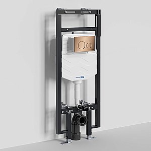 Система инсталляции для унитаза WasserKraft Dinkel 58TLT.010.ME.RG02 с кнопкой розовое золото купить в интернет-магазине сантехники Sanbest