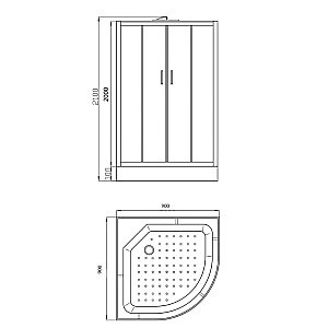 Душевая кабина Parly Tomorrow EF931, тропический душ, ABS-пластик, матовая, 90 x 90 х 210 см купить в интернет-магазине Sanbest