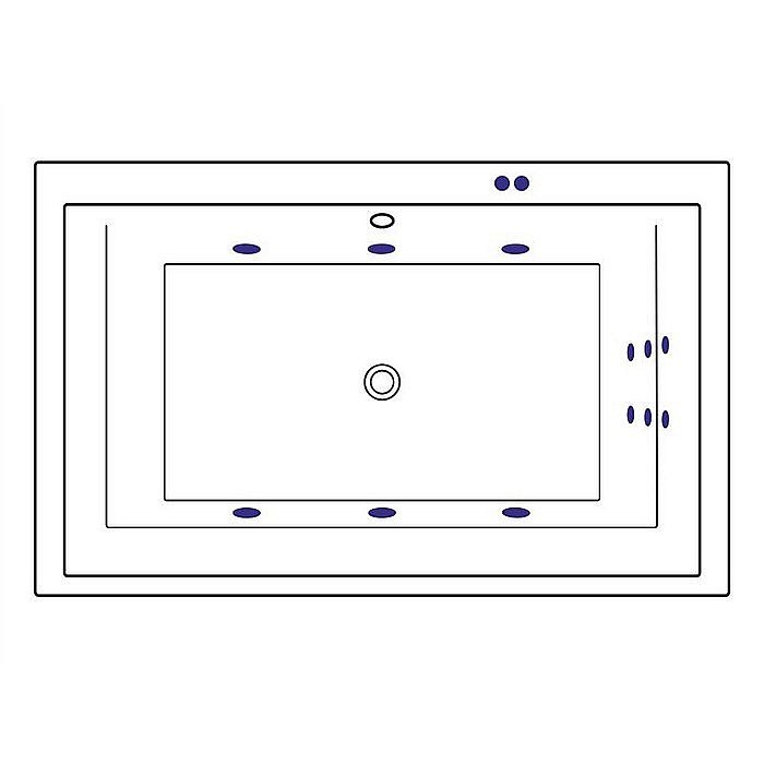 Ванна акриловая EXCELLENT Crown Lux LINE WAEX.CRO19.LINE.BR 190x120 белая с гидромассажем купить в интернет-магазине Sanbest