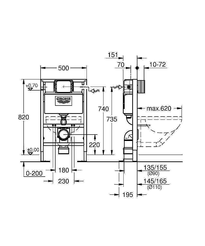 Система инсталляции Grohe Rapid SL 38587000 купить в интернет-магазине сантехники Sanbest