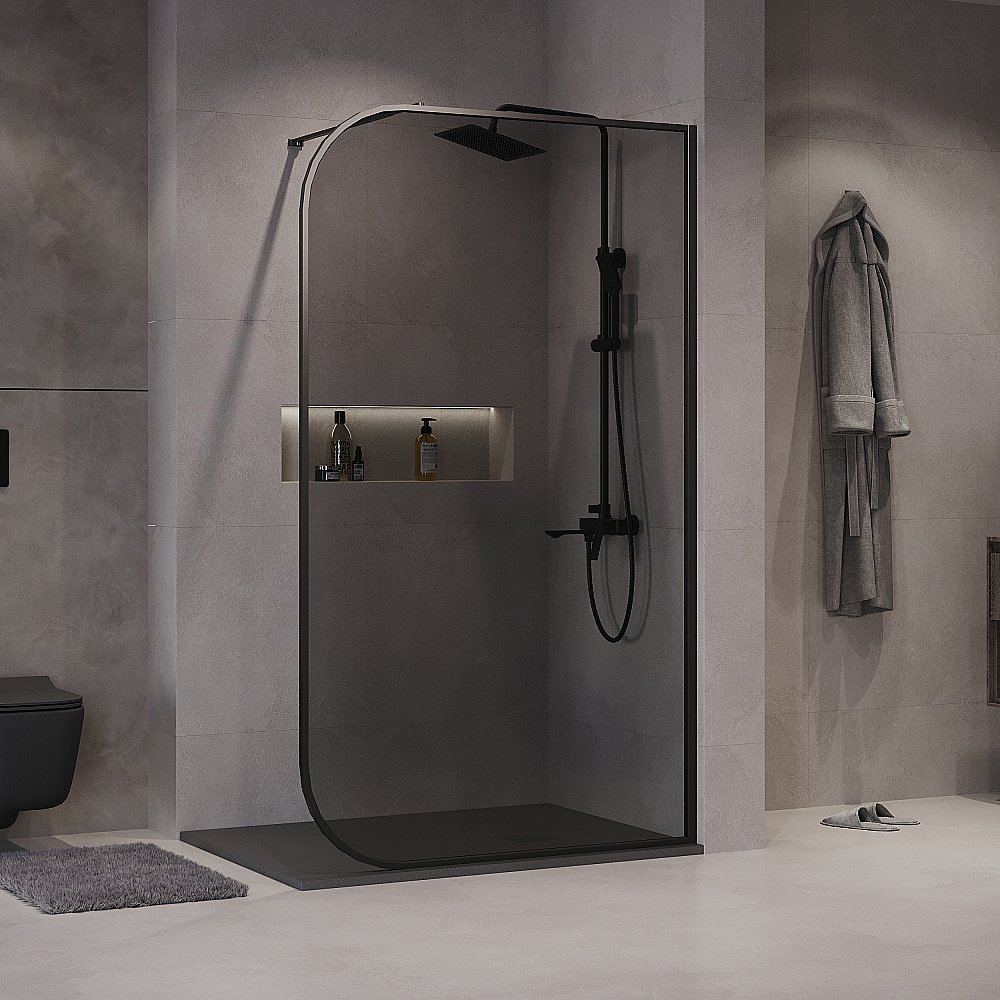 Душевое ограждение Niagara Nova NG-689-10TBLACK 100 тонированное/профиль черный матовый купить в интернет-магазине Sanbest