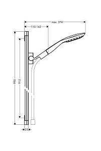 Душевой гарнитур Hansgrohe PuraVida 27853400 белый/хром купить в интернет-магазине сантехники Sanbest