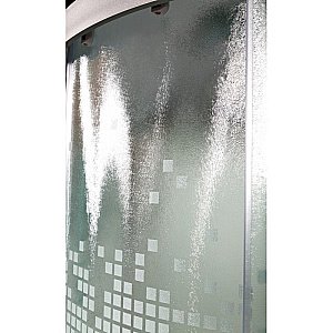 Душевая кабина DTO L 909+VST 90х90 стекло матовое с рисунком/профиль хром купить в интернет-магазине Sanbest