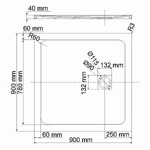 Душевой поддон WasserKRAFT Neime 19T03 90х90 купить в интернет-магазине Sanbest