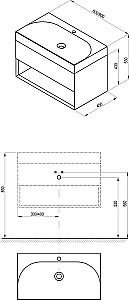 Тумба с раковиной Ravak SD LITE 80 X000001861/XJX01280005 белая для ванной в интернет-магазине Sanbest