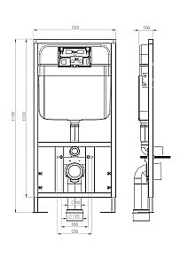 Инсталляция для унитаза SantiLine SL-03 с кнопкой хром купить в интернет-магазине сантехники Sanbest