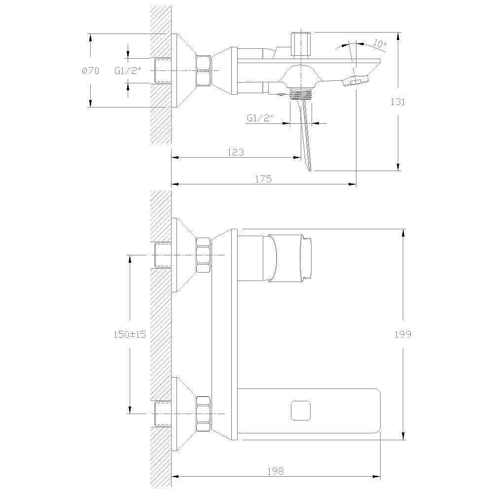 Смеситель для ванны Rossinka RS27-31 купить в интернет-магазине сантехники Sanbest