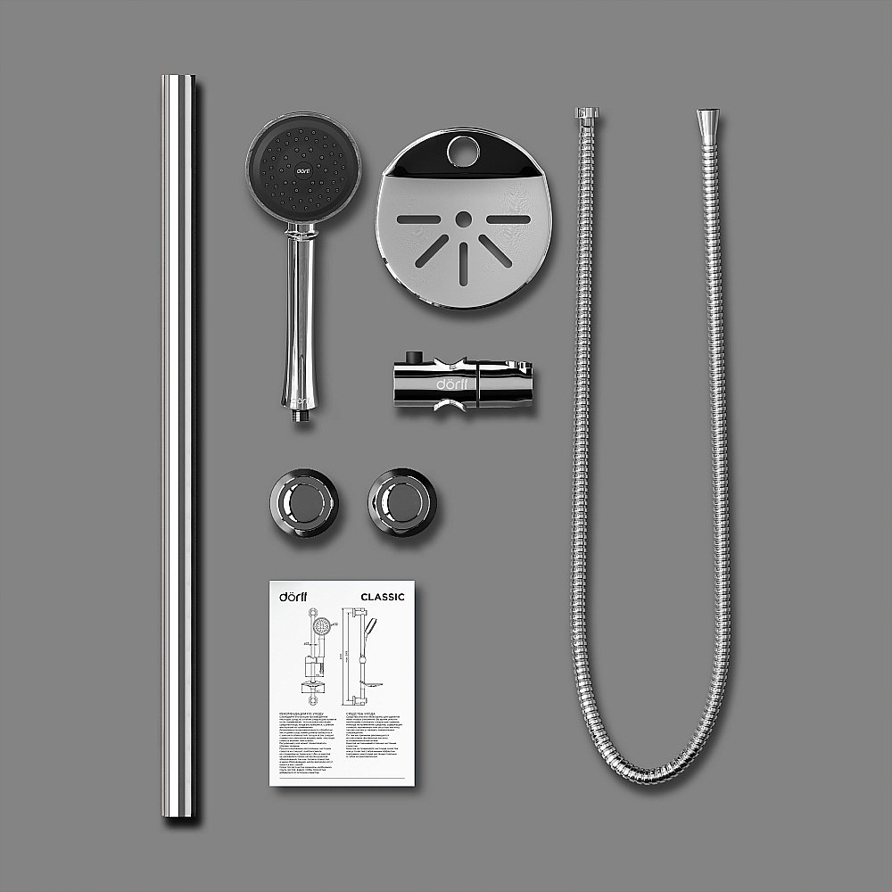 Душевой гарнитур Dorff Classic D0180000 хром купить в интернет-магазине сантехники Sanbest