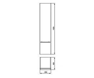 Шкаф-пенал Ideal Standard Daylight K2225EG 35 серый дуб для ванной в интернет-магазине сантехники Sanbest