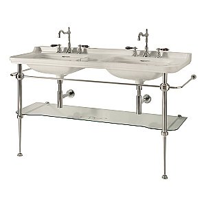 Консоль с раковиной Kerasan Waldorf 9195K 150 хром с 3 отверстиями для ванной в интернет-магазине сантехники Sanbest