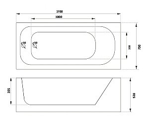 Ванна акриловая Parly Ortiz CT10819 170х70 белая купить в интернет-магазине Sanbest