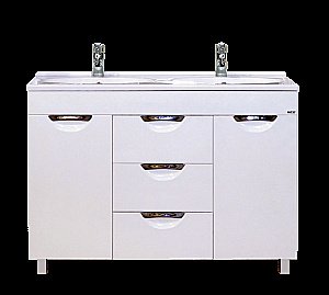 Тумба с раковиной 3 ящ. напольная Misty София 120 белая эмаль для ванной в интернет-магазине Sanbest