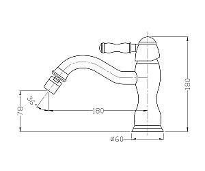 Смеситель для биде Bronze De Luxe TIFFANY 1902BR купить в интернет-магазине сантехники Sanbest