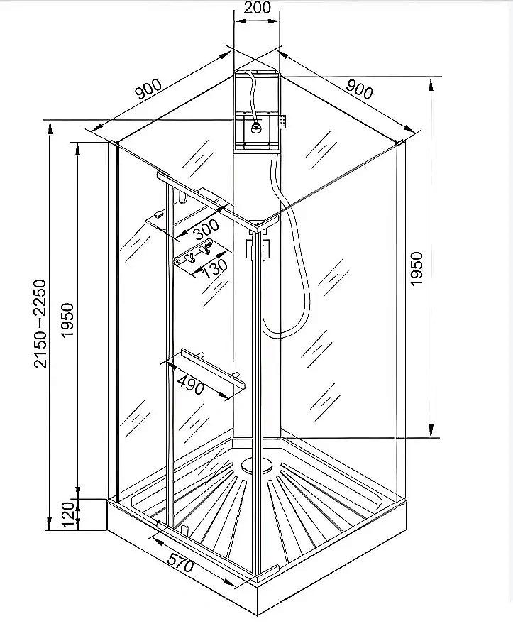 Душевая кабина Ceruttispa MiMi90B 90x90 стекло прозрачное купить в интернет-магазине Sanbest