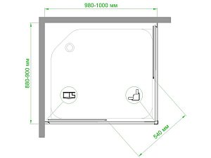 Душевой уголок Royal Bath RB9100HPD-T-BL 100х90 прозрачный купить в интернет-магазине Sanbest