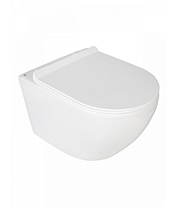 Унитаз подвесной Agger AT09150L безободковый, с инсталляцией, смыв торнадо, с крышкой микролифт, белый глянцевый купить в интернет-магазине Sanbest