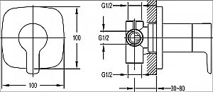 Смеситель для душа Cezares TESORO-DEV3-01 купить в интернет-магазине сантехники Sanbest