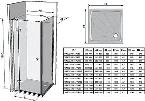Душевой уголок Ravak Smartline SMSD2 А 120х90 купить в интернет-магазине Sanbest