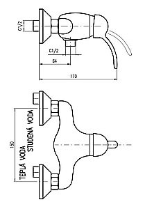 Смеситель для душа Rav-Slezak LABE L581.5 купить в интернет-магазине сантехники Sanbest