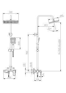 Душевая система Rush Thira TR3635-50Grey графит купить в интернет-магазине сантехники Sanbest