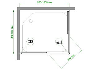 Душевой уголок Royal Bath RB9100HPD-T-BL 100х90 прозрачный купить в интернет-магазине Sanbest