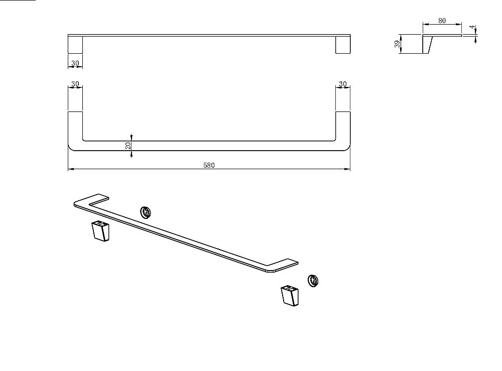 Полотенцедержатель WONZON & WOGHAND WW-V2101-CR хром купить в интернет-магазине сантехники Sanbest
