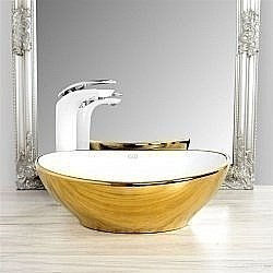 Раковина накладная Gid Esfera 41 Nc999 52229 белая, золото купить в интернет-магазине Sanbest