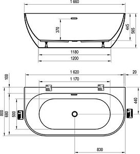 Ванна Ravak FREEDOM W XC00100024 166х80 купить в интернет-магазине Sanbest