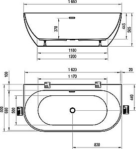 Ванна Ravak FREEDOM W XC00100024 166х80 купить в интернет-магазине Sanbest