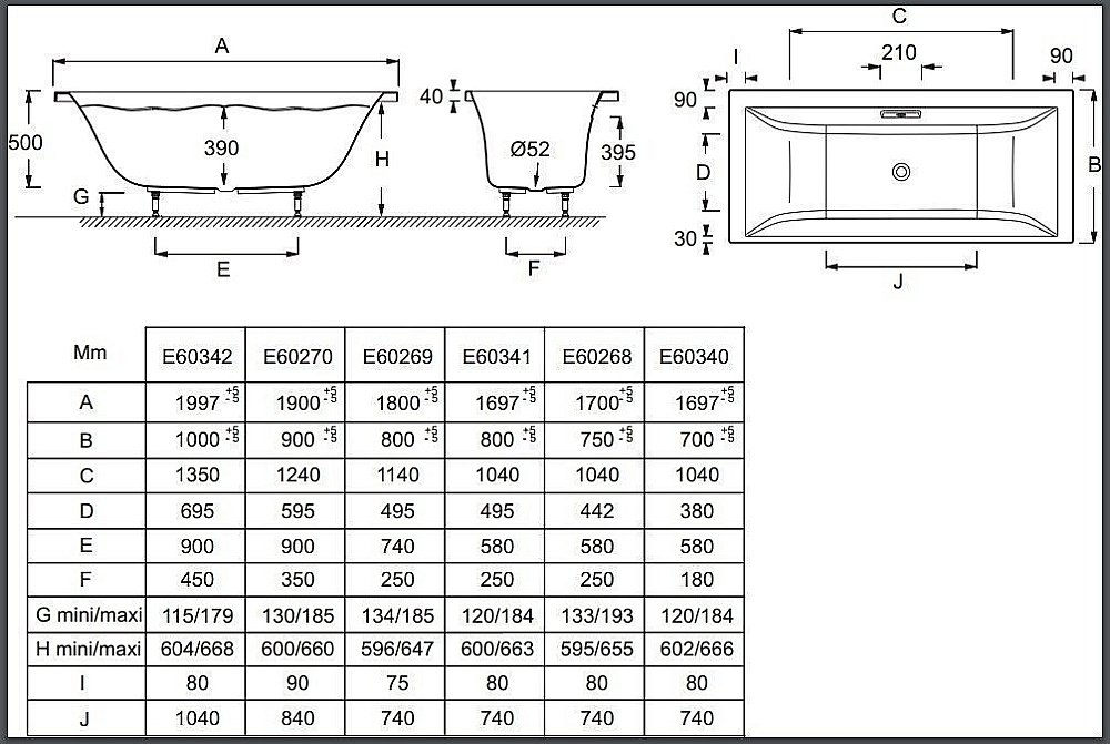 Ванна Jacob Delafon EVOK E60340-00 170х70 купить в интернет-магазине Sanbest
