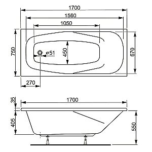 Акриловая ванна VAGNERPLAST ARONIA 170 купить в интернет-магазине Sanbest