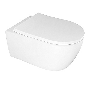 Унитаз подвесной Azario Nemi AZ-1293WH белый, безободковый, с крышкой микролифт, слив торнадо купить в интернет-магазине Sanbest