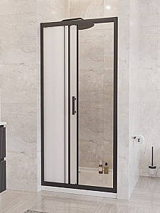 Душевая дверь BelBagno UNO-195-BF-3 120 стекло рифленое/профиль черный матовый купить в интернет-магазине Sanbest