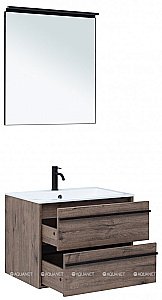 Тумба с раковиной Aquanet Lino 70 Дуб Веллингтон для ванной в интернет-магазине Sanbest