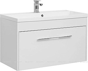 Тумба с раковиной Aquanet Августа 210019 100 белый для ванной в интернет-магазине Sanbest