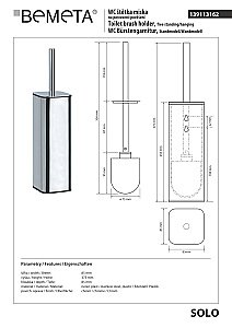 Ершик для унитаза Bemeta Solo 139113162 хром купить в интернет-магазине сантехники Sanbest