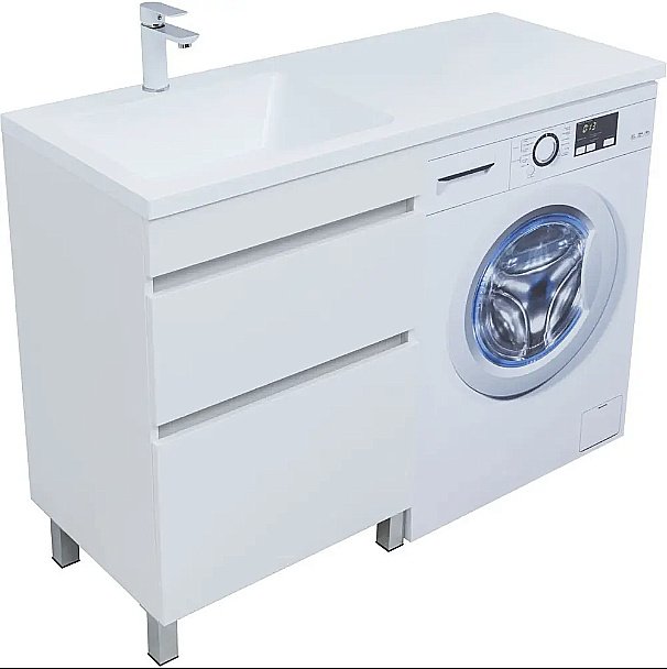 Тумба с раковиной Aquanet Вега 120 329124 белая для ванной в интернет-магазине Sanbest